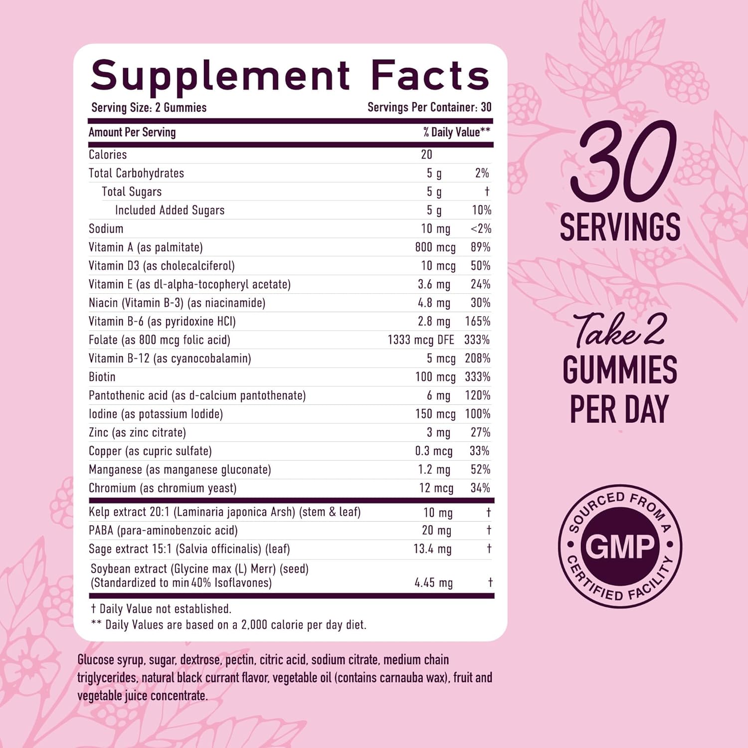 Menopause Support Gummies | Hormone Balance Relief for Hot Flashes, Night Sweats, Mood Swings, & Bloating | with Phytoestrogen Soy, Vitamin D3, PABA, Biotin | Vegetarian, Gluten-Free | 60 Count