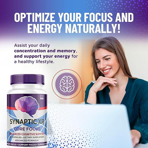 (3 Pack) Synaptic XR Capsules, SynapticXR, Synaptic XR Core Focus, Synaptic XR Brain Caps, Synaptic XR, Brain Synaptic XR, Synaptic XR Advanced Formula 180 Capsules for 3 Months