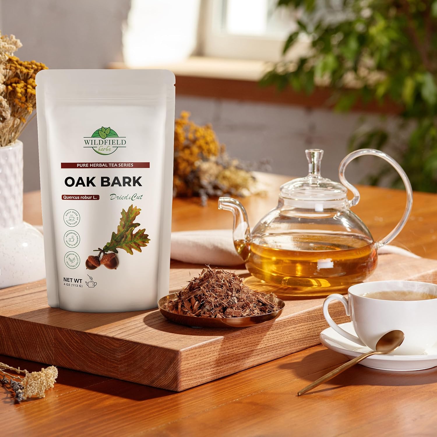 4 oz. Oak Bark Tea Tree Bark Herbs Сascara (Cortex Quercus) - 113g Herb Tea Corteza De Roble