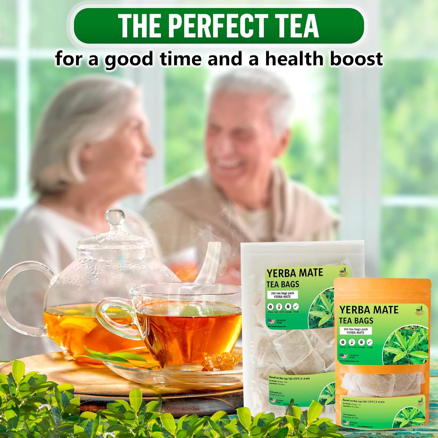 Yerba Mate Tea - Green Cut & Sifted - Unsmoked Energy Boost - 300 Tea Bags - Packed with Nutrients - Your Perfect Coffee Replacement
