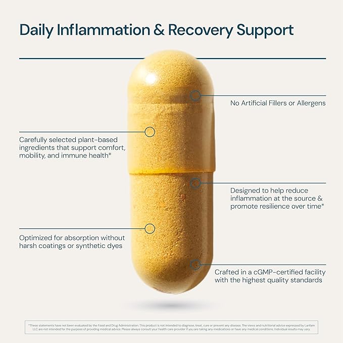 Nutraceuticals Supplement – Nerve, Muscle & Joint Support with Turmeric Curcumin, Resveratrol, Ginseng & Boswellia, 13 Natural Ingredients, 120 Capsules