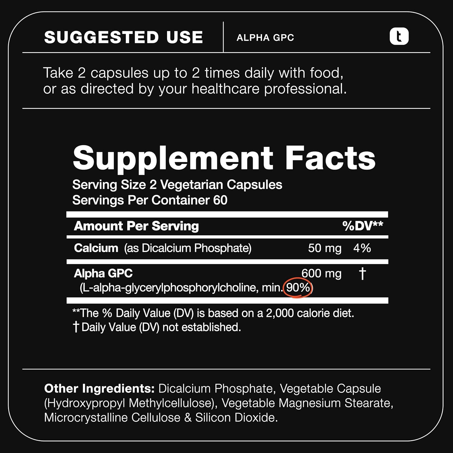 Toniiq Ultra High Purity Alpha GPC Capsules - 600mg Concentrated Formula - 90%+ Highly Purified and Bioavailable Nootropic - 120 Capsules Alpha GPC Supplement