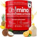 Oh!mino Essential Amino Acids Supplement Drink Powder, Tropical Splash, Cafeeinated Powder, All 9 EAAs, BCAAs and The Perfect Amino for Workouts, Amino Energy, and to Build Muscle, and Recover Faster