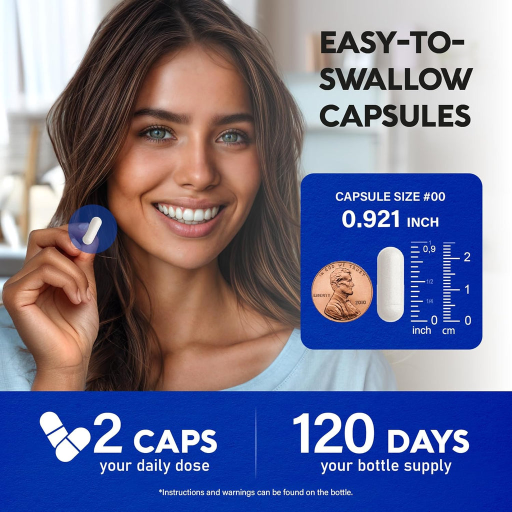 Magnesium Citrate Capsules 1000mg | High Absorption Supplement - Sleep, Muscle & Heart Support - Vegan | Non-GMO - Made in USA - As Powder | Pills | Tablets - 240 Capsules, 4 Month Supply
