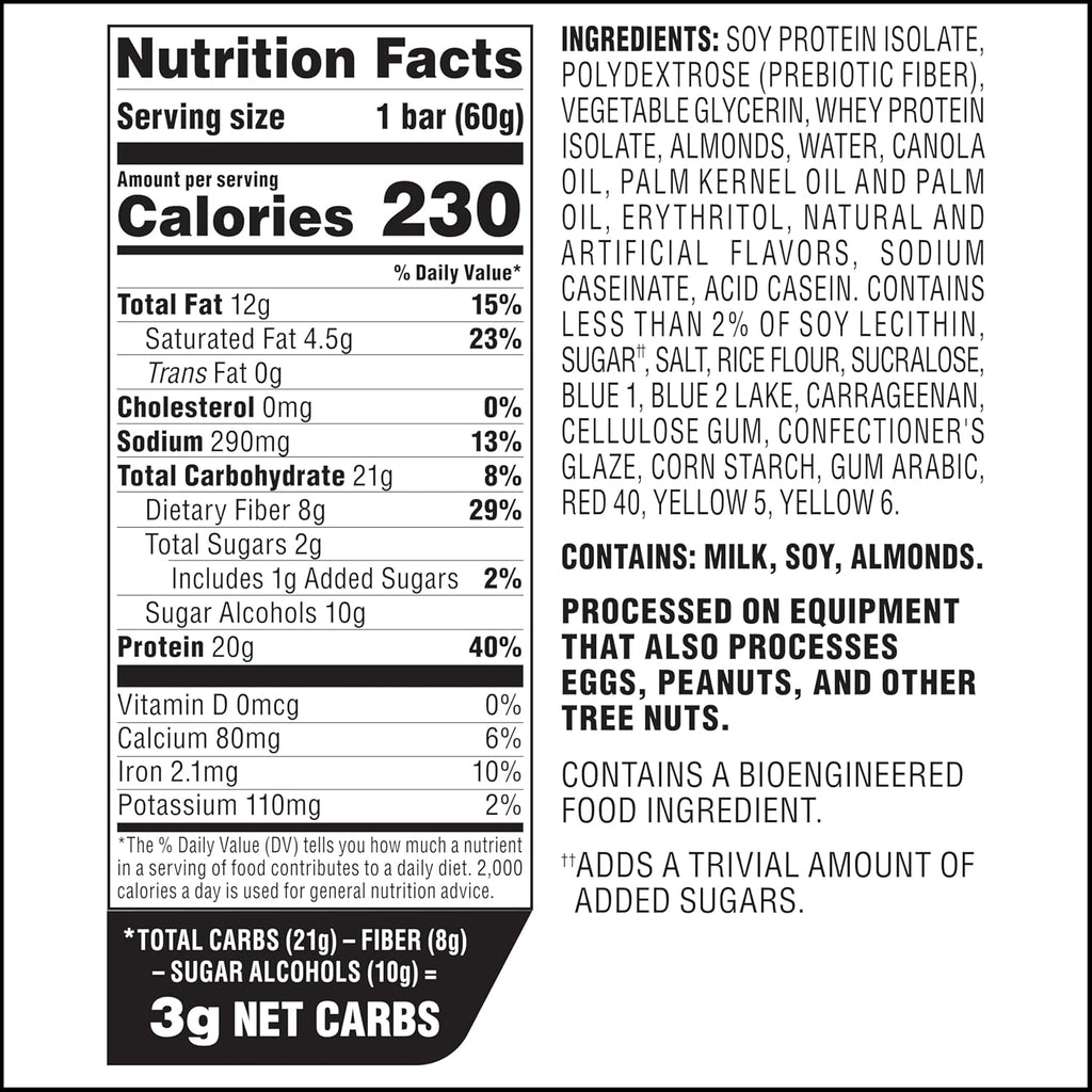 Atkins Strong Birthday Cake High Protein Bars, 20g Protein, 2g Sugar, 4 Count (Pack of 6)