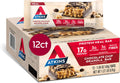 Atkins Chocolate Chip Granola Protein Bar, High Fiber, Low Sugar, 17g Protein, 3g Net Carb, High Protein Bars, Keto Friendly, 12 Count