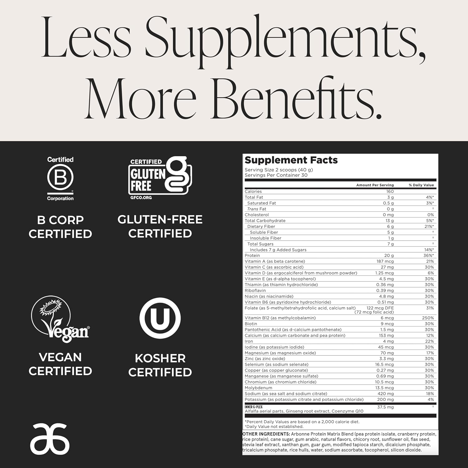 Arbonne Feelfit Pea Protein Shake - Daily Supplement Powder, Vegan Protein for Support of Overall Health, Energy and Well-Being, Vanilla
