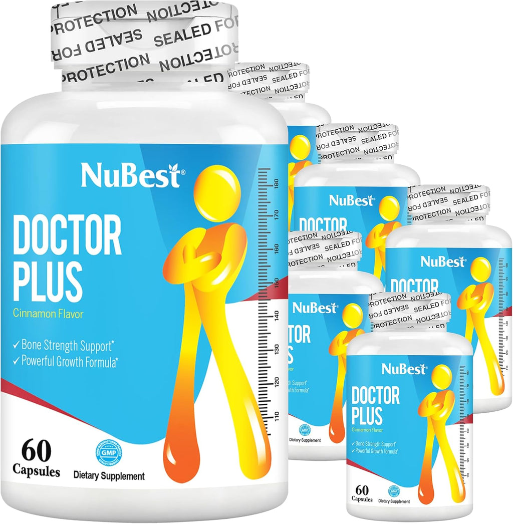NuBest Doctor Plus - Bone Health Formula - Supports Bone Strength, Overall Growth Pills with Calcium, Vitamins D3, Vitamin K2 (MK7) - Immunity and Overall Health for Children (10+) and Teens - 6 Pack