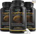 CogniSurge Nootropics Brain Support Supplement for Memory and Focus - Nature-Powered Lion's Mane Supplement Capsules with Shilajit - No Caffeine or Stimulants - 3 Pack