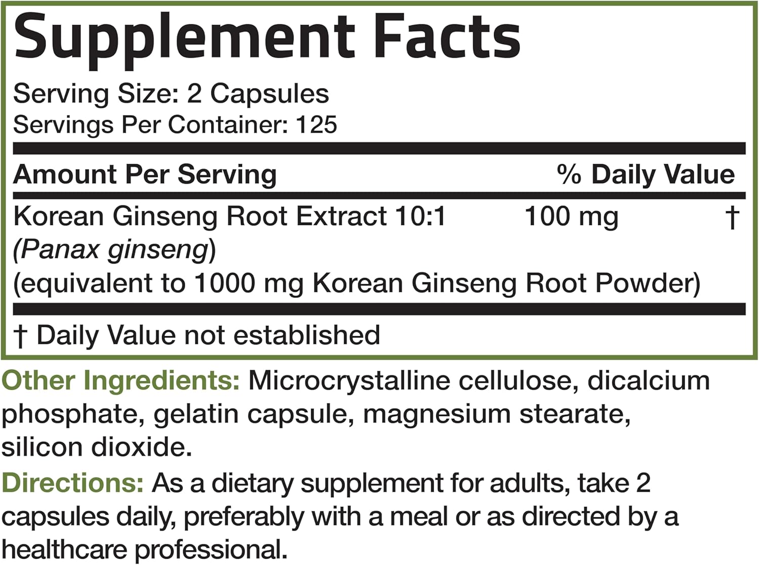 Bronson Korean Panax Ginseng Supports Energy, Endurance & Vitality + Memory and Mental Performance, 250 Capsules