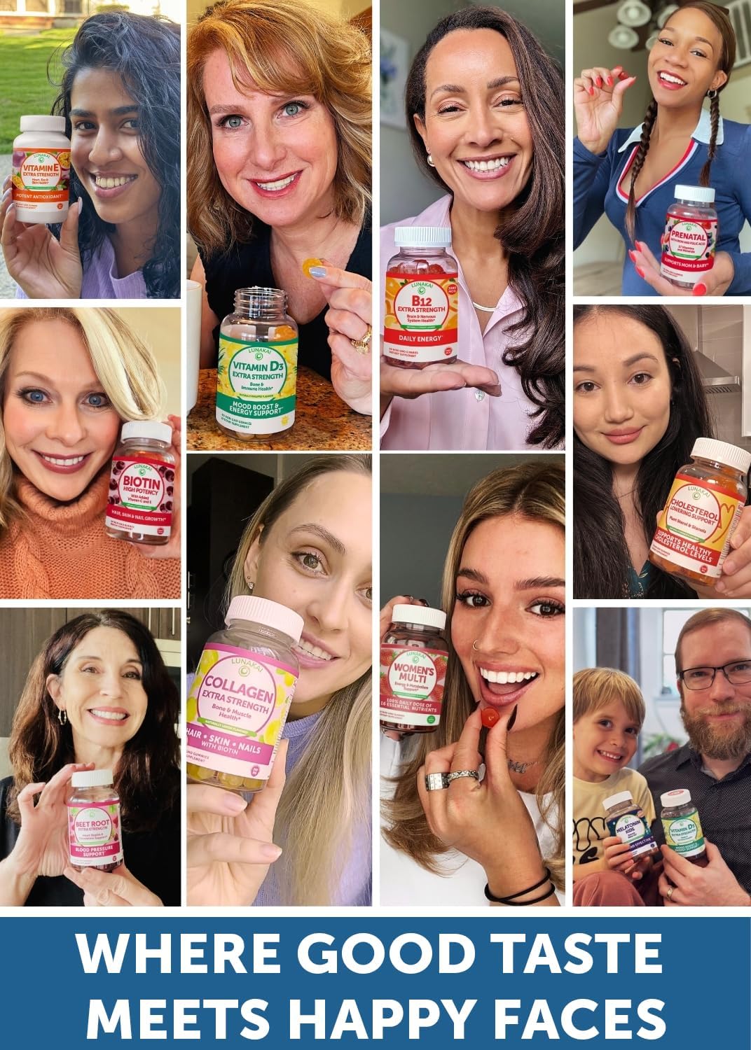 Lunakai USA Made Probiotic Gummies - 5 Billion CFUs, Vegan, Non-GMO, Gluten-Free - Digestive & Immune Support for Women & Men - 60 Chewable Gummies