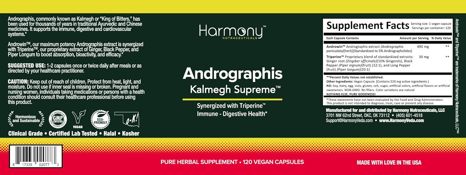 Kalmegh - Andrographis - Highest potency and maximum bio-availability!! - Dr. Gumman's Clinical Grade for Immunity Support