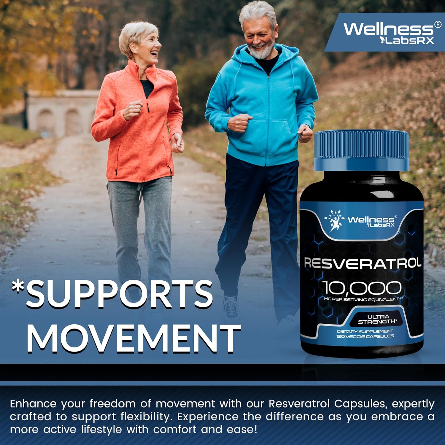 Resveratrol 120 Capsules, Resveratrol Supplement, Resveratrol 1000mg Polygonum Root, Trans Resveratrol for Healthy Aging, Heart, Brain Health Support - Vegan, Keto