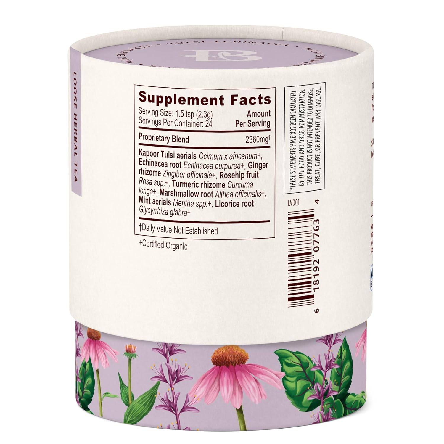 Banyan Botanicals Tulsi Echinacea Tea – Organic Immune Support Tea with Turmeric & Rosehip – Caffeine Free Tea for Healthy Immune Function* – 2 oz. – Non-GMO Sustainably Sourced Herbal Loose Leaf Tea