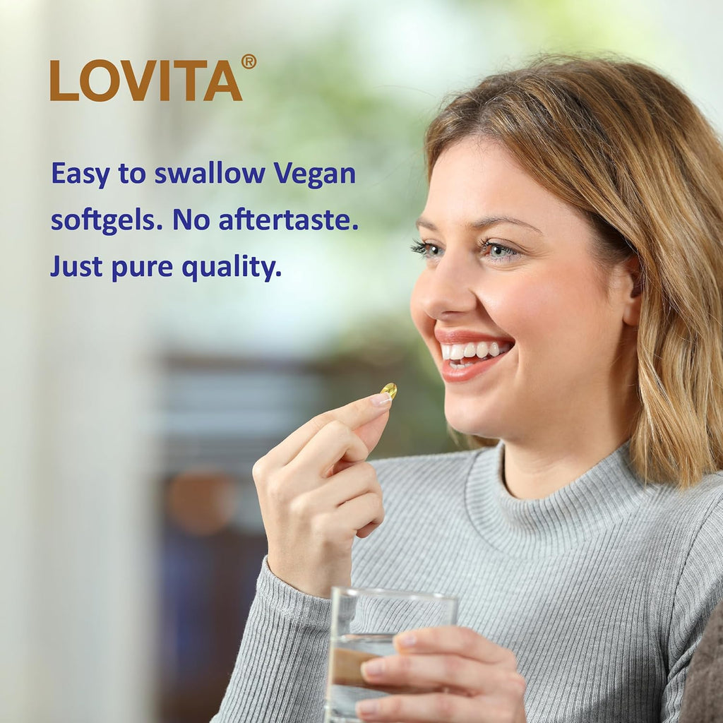 Lovita Vegan Omega-3 Cold-Pressed Flaxseed Oil: 1500mg, 900mg ALA, 180 Softgels (Pack of 3)