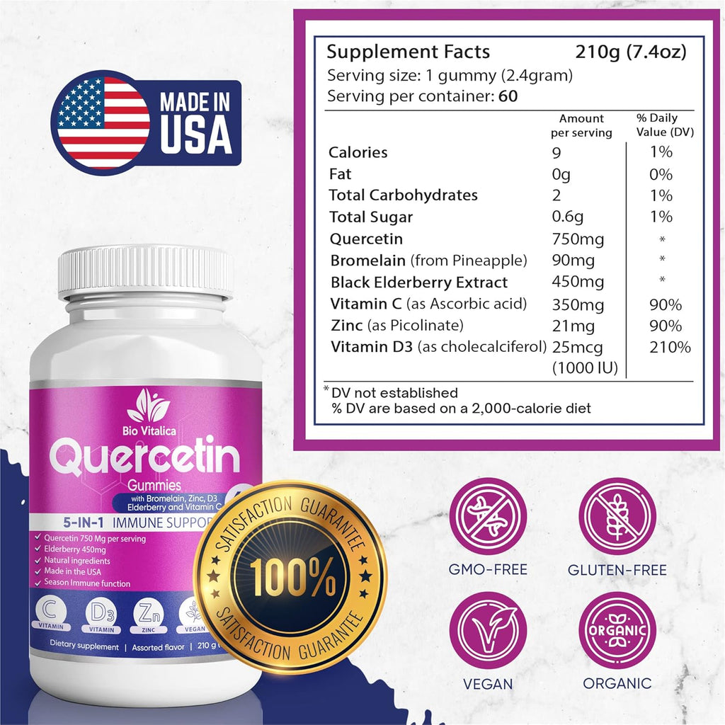 BIO VITALICA (Bundle) Sea Moss Elderberry & Quercetin & Sea Moss Ashwagandha Gummies BioVitalica