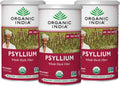 ORGANIC INDIA Psyllium Herbal Powder - Whole Husk Fiber Supplement, Digestion Support, Vegan, Gluten-Free, USDA Certified Organic, Non-GMO, Soluble & Insoluble Fiber Source - 12 oz (Pack of 3)