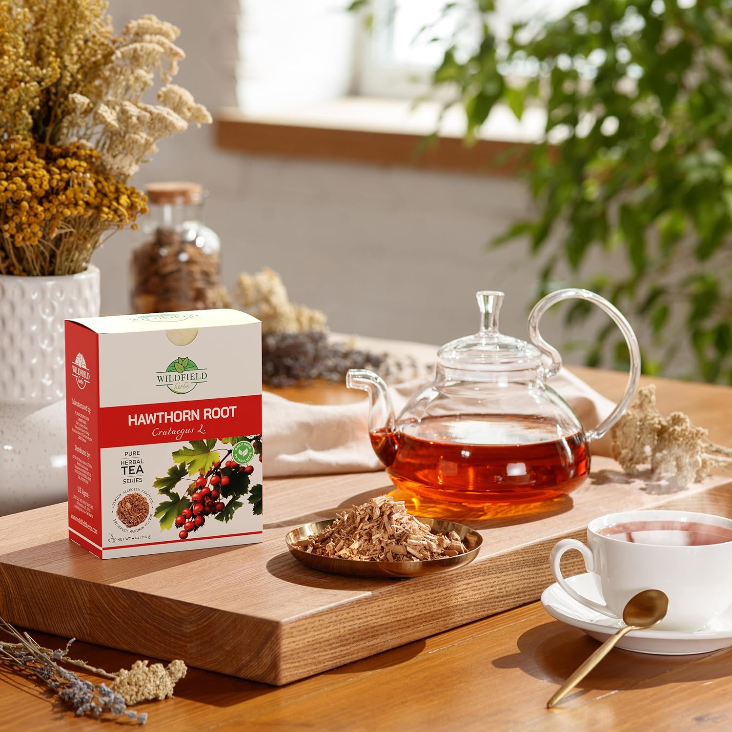 4 oz. Hawthorn Root Herbal Tea (Crataegus L.) - 113g Pigweed Herb Tea Espino Blanco