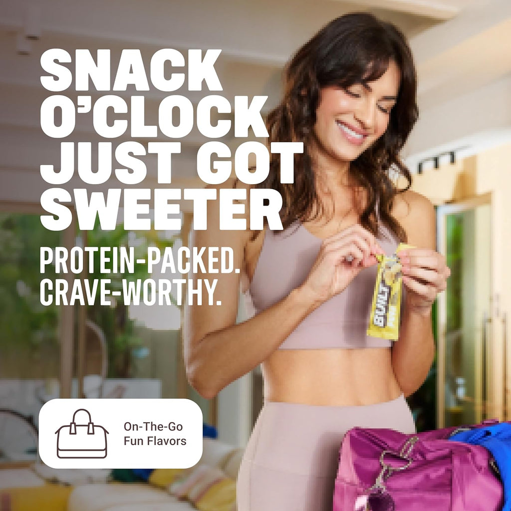 Built Bar, Puff Protein Bars, Banana Cream Pie Puff, 17g Protein Snacks, On-The-Go Bars, Only 140 Calories, 6g Sugar, Collagen, Gluten Free, 12 Count