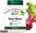 21st Century Traditional Beet Root 1000 mg (90 Count), Gluten-Free Beet Supplement for General Health and Wellness Support, Non-GMO, Vegan, Free from Common Allergens, 45 Servings
