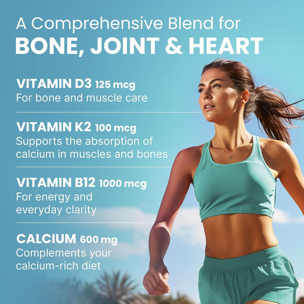 4-in-1 Calcium Supplements for Women and Men - Calcium with Vitamin D3 K2 5000 IU Supplement, 601mg per Serving for Heart, Bones & Body Defenses - Gluten-Free, Vegan-Friendly (480 ct)