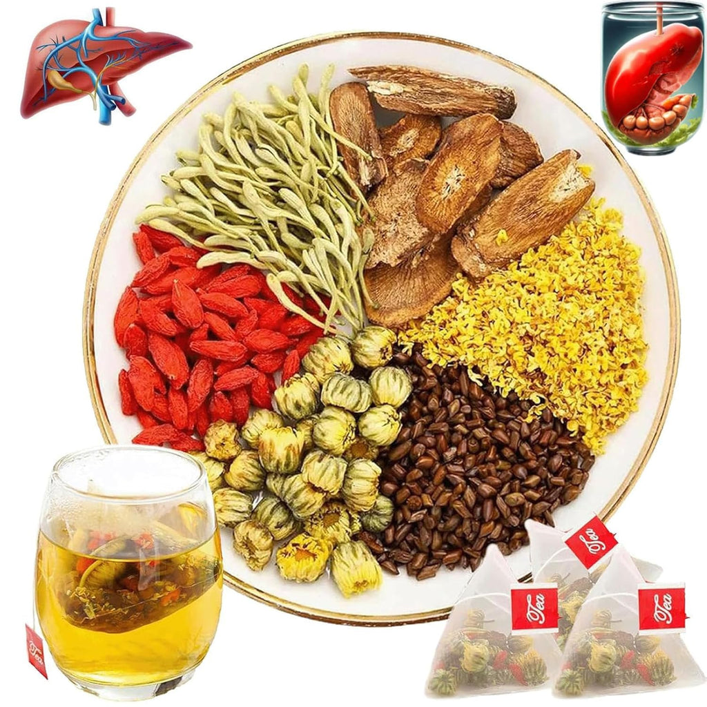 Liver Detox Tealiver, Liver Detox Cleanse Tea,Chrysanthemum Cassia Seed Tea,LiverTea Formula Chrysanthemum,Te De Higado Crisantemo,Te Chino Para Limpiar El HíGado Graso (20PC)