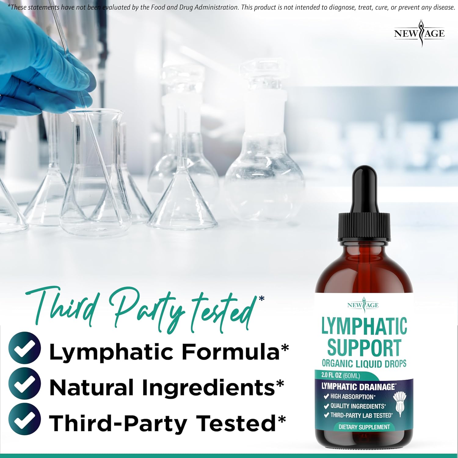Organic Lymphatic Drainage Drops - All in 1 Organic Lymphatic Drainage Supplement with Burdock Root, Echinacea, Elderberry, Calendula, Cleavers Herb, Dandelion Supports Lymphatic Health - 2 OZ