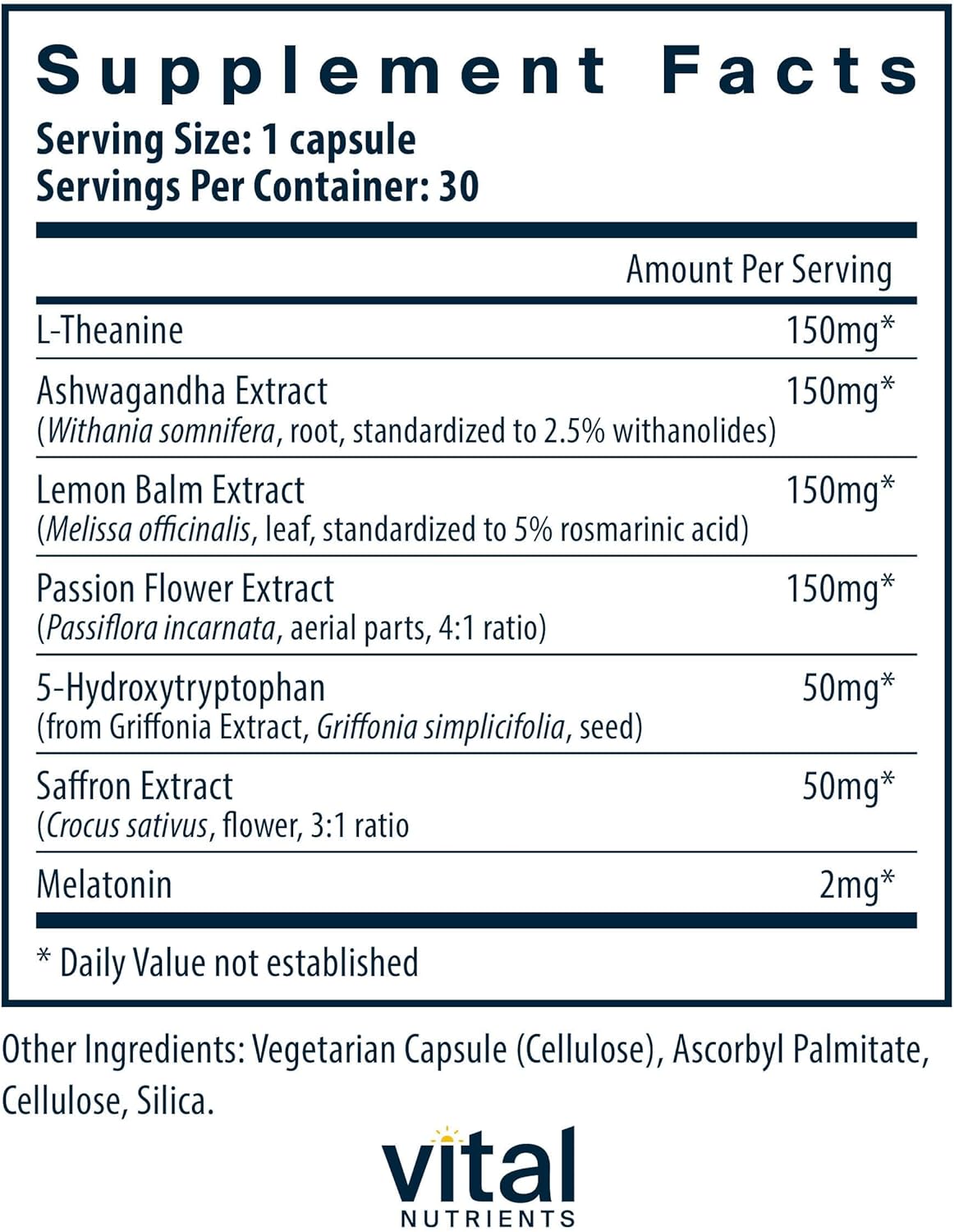 Vital Nutrients Sleep + Recover - Vegan Supplement - Sleep Support - Melatonin, Ashwagandha & L-Theanine - Gluten, Dairy & Soy Free - 30 Capsules