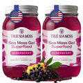 TrueSeaMoss Sea Moss Gel – Made in USA – Wildcrafted Seamoss, Fresh Fruits & Sea Vegetables – Elderberry, Pack of 2 (Labels may Vary)