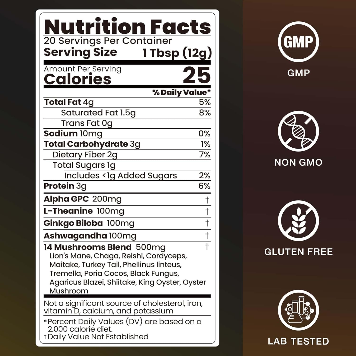 Mushroom Hot Chocolate | 14 Mushroom Blend with Adaptogens, Alpha GPC, Ginkgo Biloba & L-Theanine | Focus, Calm & Immune Support | Cacao Powder | Vegan, Keto, Gluten-Free | 8.5 Oz
