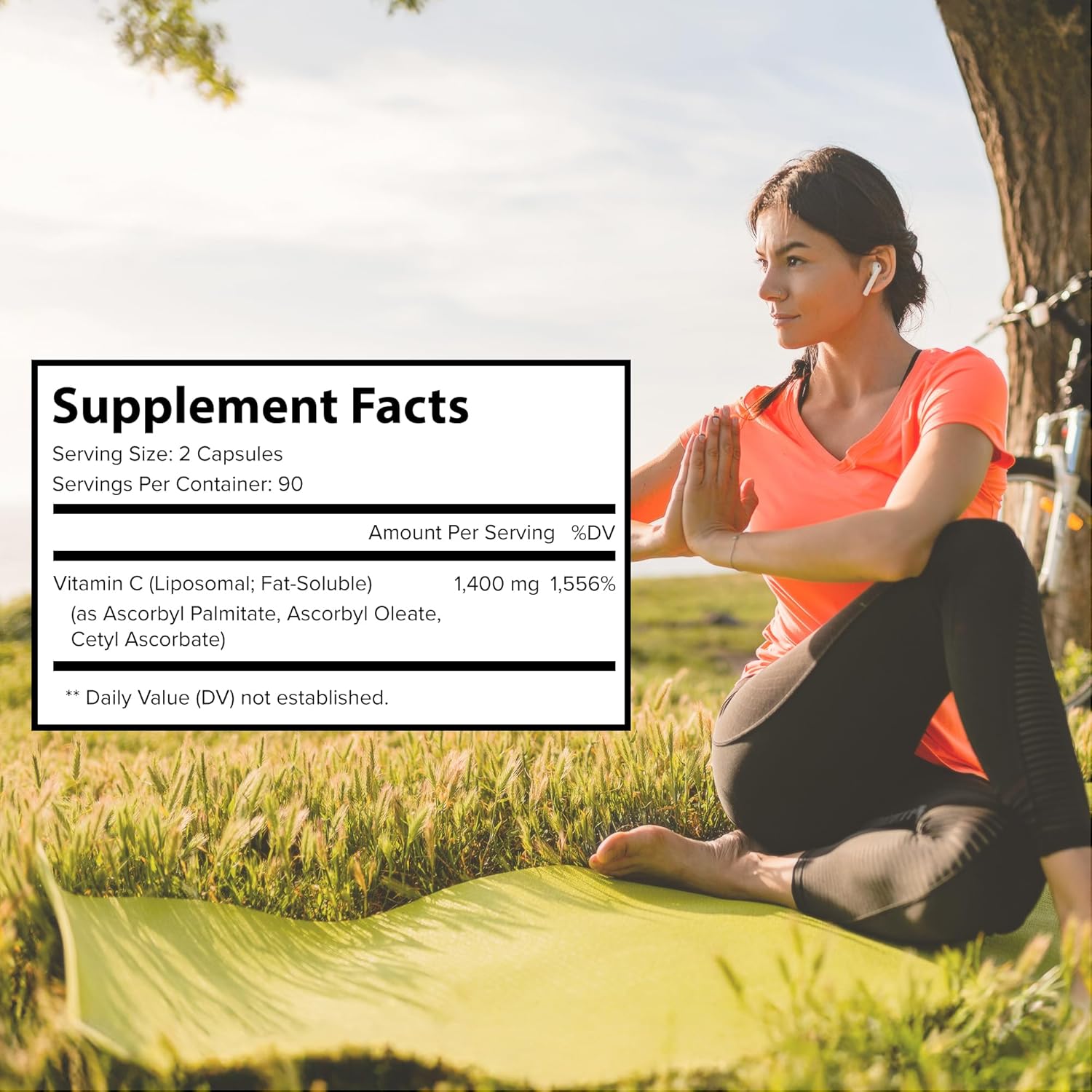Liposomal Vitamin C Dietary Supplement, Capsules Non GMO, Soy Free, Gluten Free