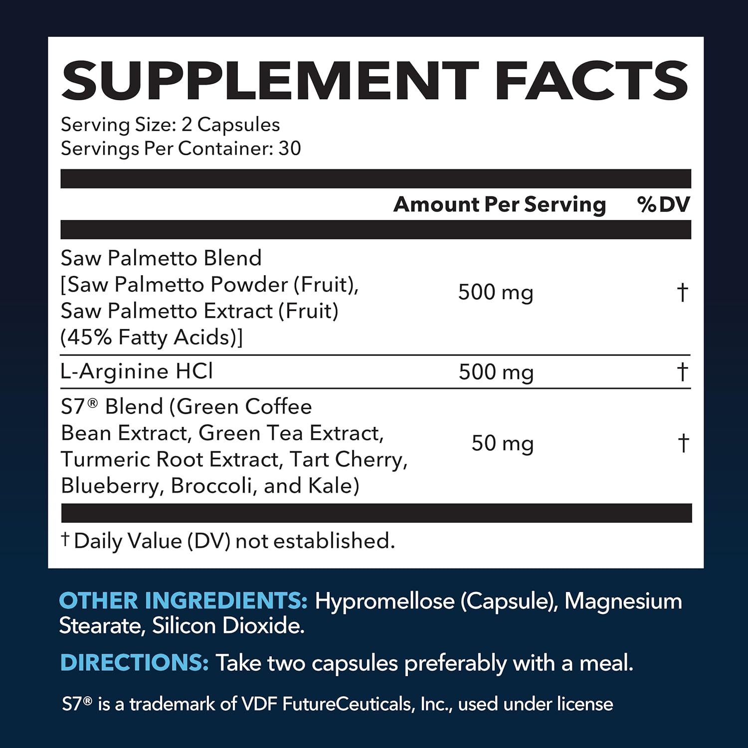 Saw Palmetto 500mg and L-Arginine 500 mg - Prostate Health and Nitric Oxide Supplements for Men - 60 Count - Urinary Function Support and Endurance for Active Males - Vegan, Non-GMO, 1 Month Supply