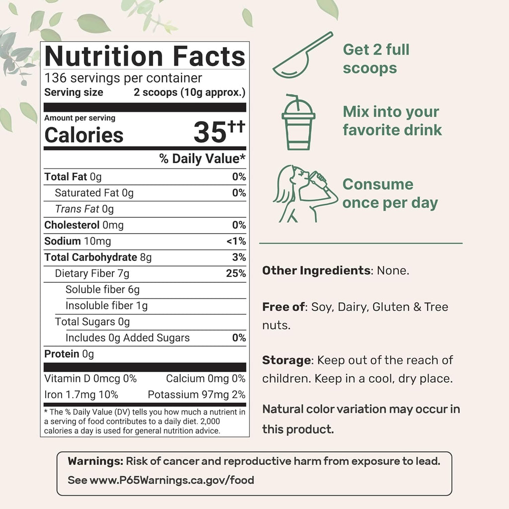 Micro Ingredients Organic Whole Psyllium Husks, 3lbs | Daily Soluble Fiber Supplement | India Origin | Natural Prebiotics & Probiotics | Supports Digestive Health|Non-GMO, Keto Friendly, Vegan