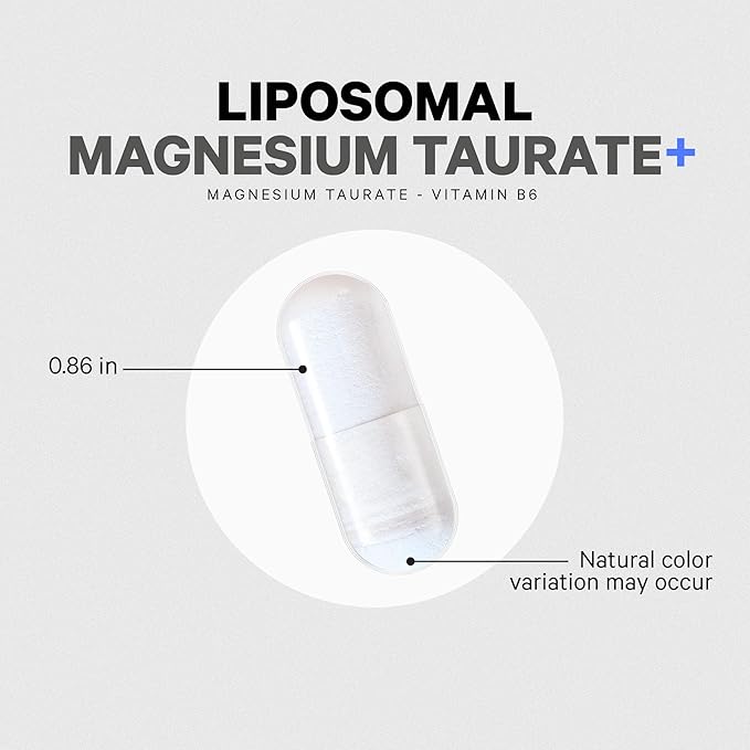Codeage Liposomal Magnesium Taurate+ Supplement - Magnesium Taurate, Vitamin B6 as Pyridoxal 5-Phosphate, 2-Month Supply - Liposomal Delivery, Vegan, Non-GMO, Gluten-Free, 120 Capsules