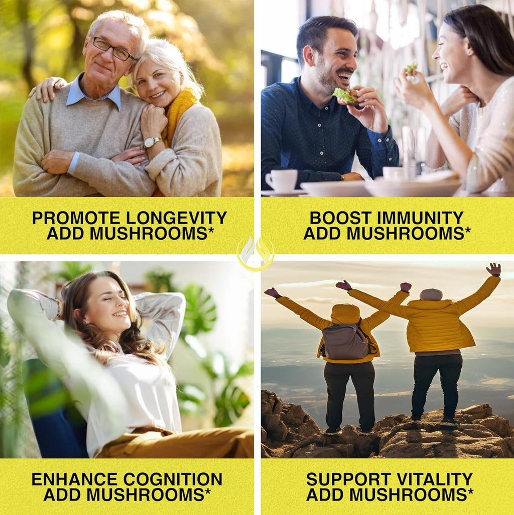 THE ENCLARE NUTRITION Mushroom Supplement 10in1 Complex Immune Support Lions Mane, Reishi, Turkey Tail, Cordyceps, Chaga, Maitake, Shiitake, Agaricus: Nootropic Brain, Energy Booster (1)