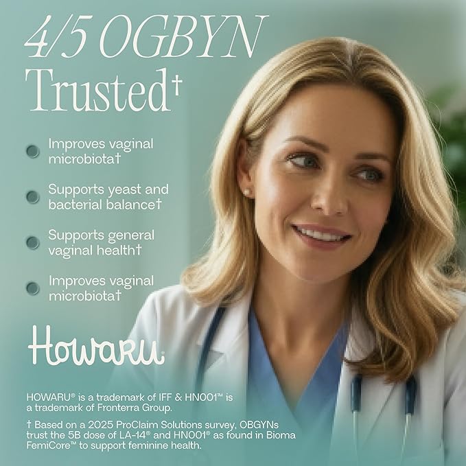 BIOMA Feminine Health Synbiotic - Women's Health Supplement for Healthy Vaginal pH, Urinary Tract & Digestive Support - with Probiotics, Cranberry & Tributyrin - 60 Capsules (30-Day Supply)