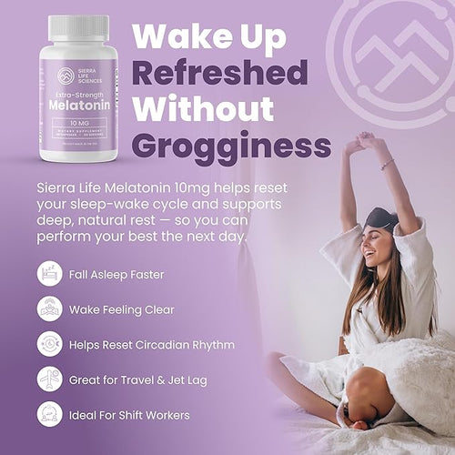 10 mg High Dosage Melatonin in Easy-to-Swallow Capsules - 360 Servings