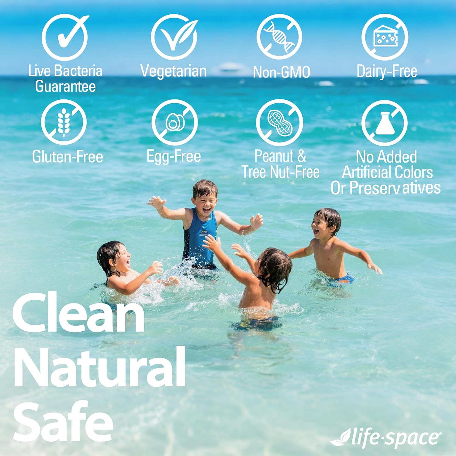 Life-Space Children IBS Support Probiotic, Clinically Proven to IBS Relief, 4 in 1 Kids Probiotic, 21 Billion CFU, Supports Reduce Symptoms of IBS, Include Bloating, Gas & Diarrhea, 60 Grams