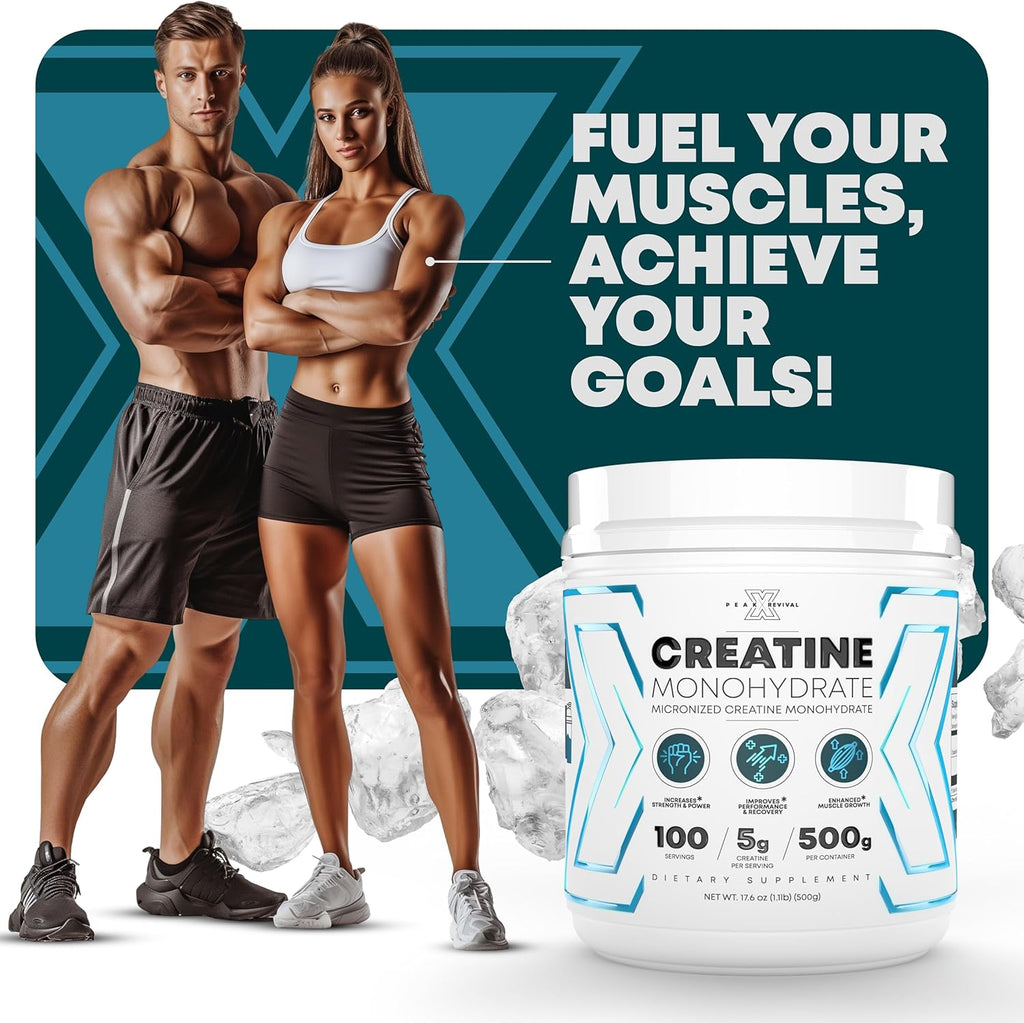 Performance Micronized Creatine Monohydrate Powder Supplement, 5000mg (5g), 100 Servings, Unflavored, Gluten Free, Non-GMO, Vegan