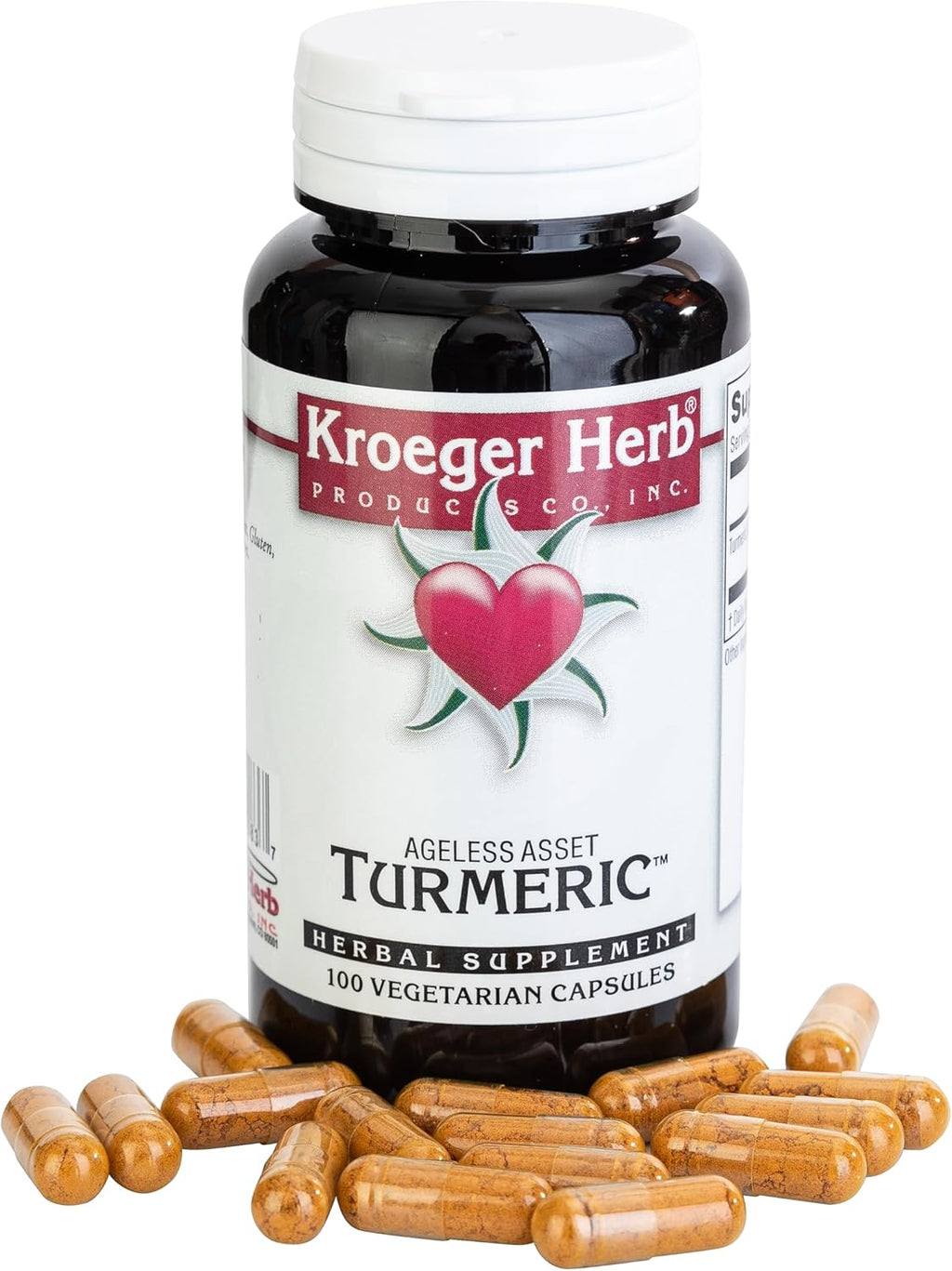 Kroeger Herb Products, Turmeric 950mg Joint Support & Antioxidant Supplement - Vegetarian, Non-GMO, No Preservatives or Fillers, Made in USA