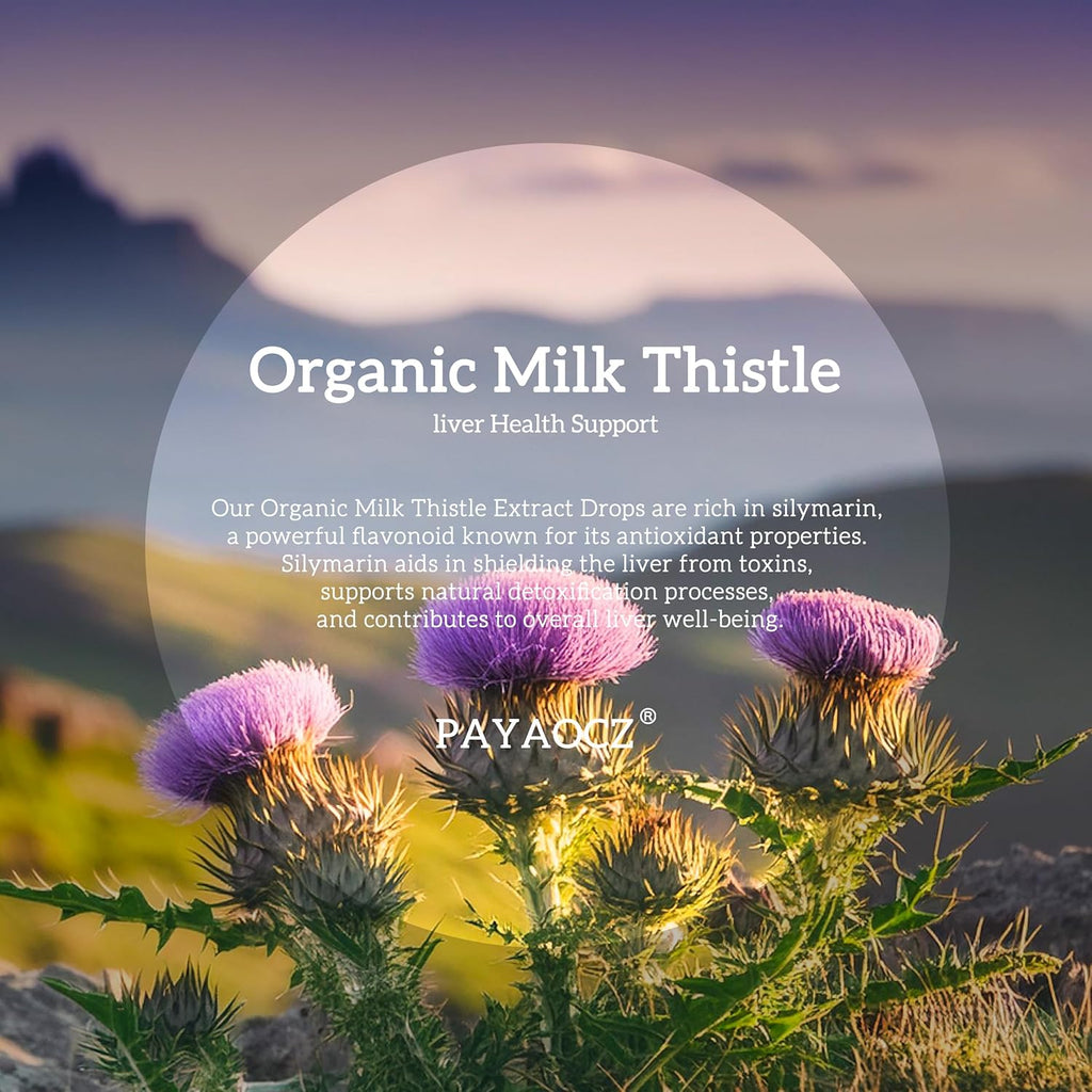 (4 Pack) Milk Thistle Liquid Drops Silymarin 1000mg, Liver Supplement Detox & Cleanse with Dandelion & Artichoke, Milk Thistle Organic Extract for Support Repair Liver Health, Vegan, Non-GMO, 1 Fl Oz