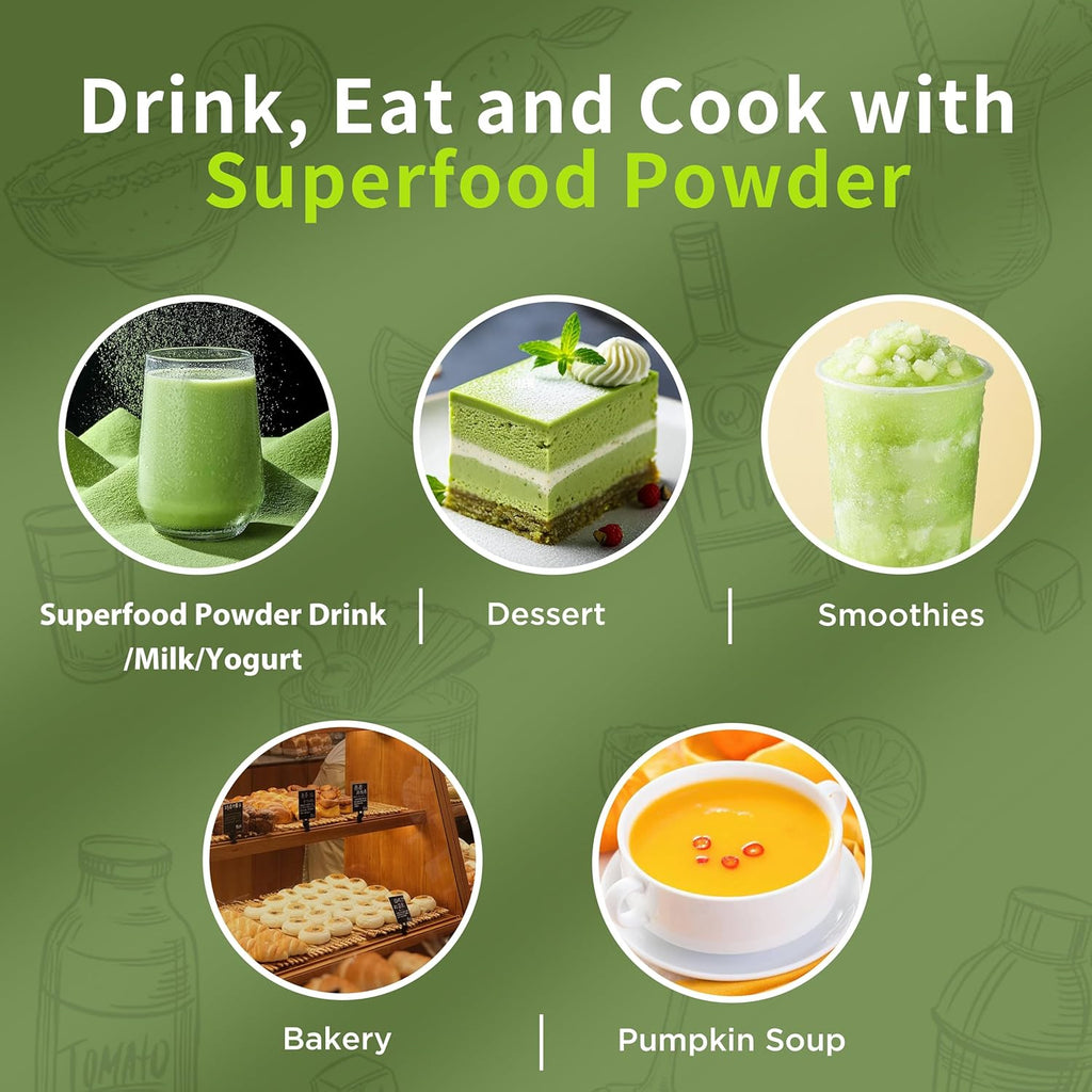 Hudetex Greens Powder Superfood for Immune Support with 12 oz，Greens Powder Smoothie Mix with Chlorella, Barley Grass, Kale & Beetroot Smoothie Booster, Chlorophyll Providing Greens.