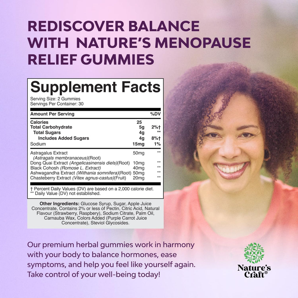 Womens Menopause Gummies with Dong Quai - Menopause Vitamins for Women with Ashwagandha - Holistic Support for Hot Flashes Night Sweats and Mood Swings - Pre & Post Supplements 60 Count - 3 Pack