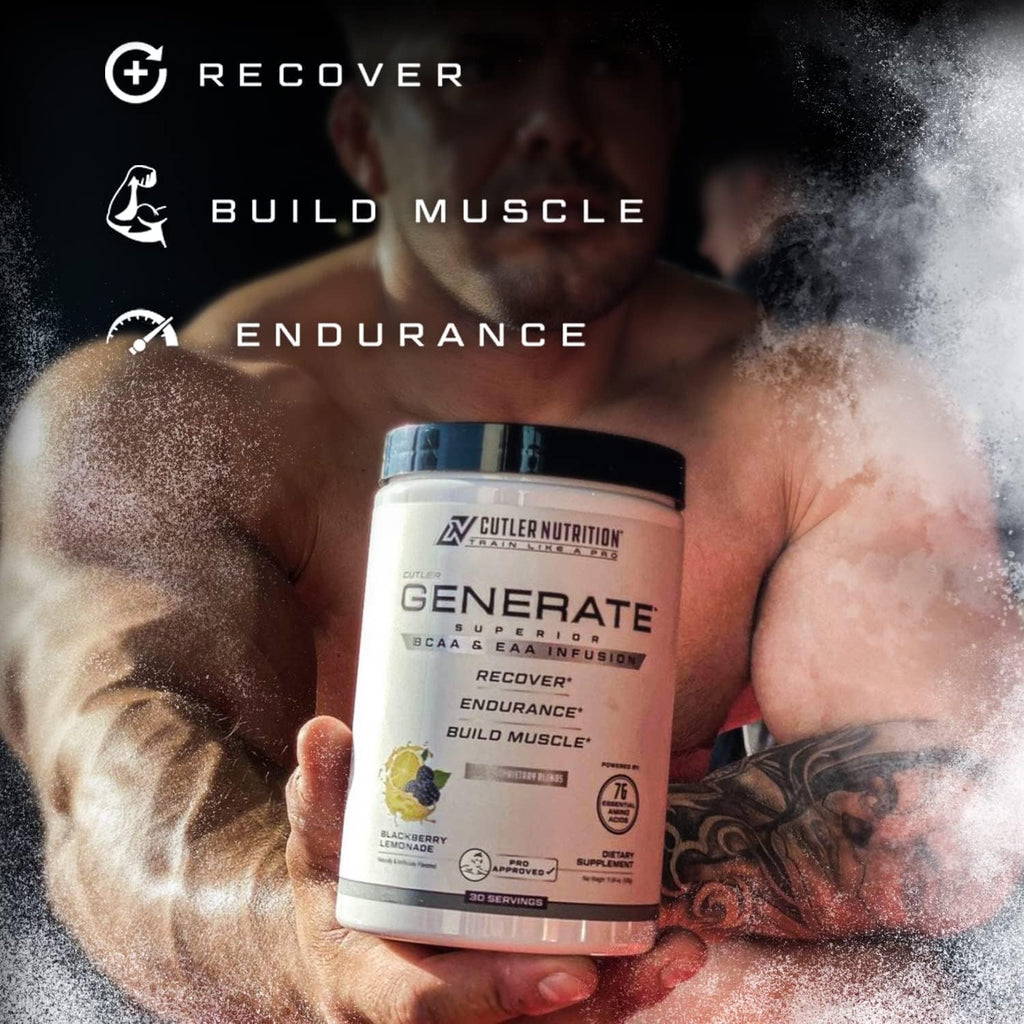 Cutler Nutrition Generate EAA and BCAA Powder: Best Branched Chain Amino Acids Supplement with Essential Amino Acids, 5g BCAAs, 2g EAAs for Lean Muscle Mass | Pina Colada, 30 Servings