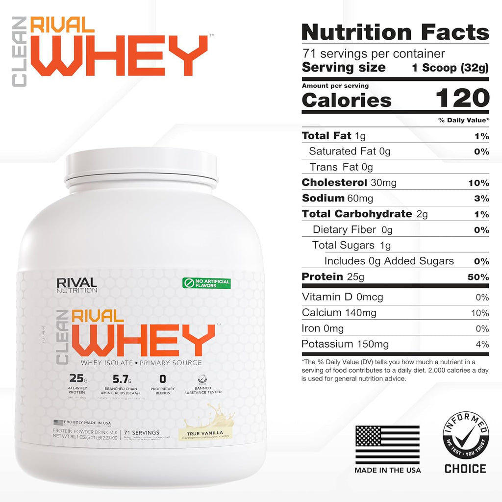 Naturally Flavored Rival Whey- True Vanilla - 5lb
