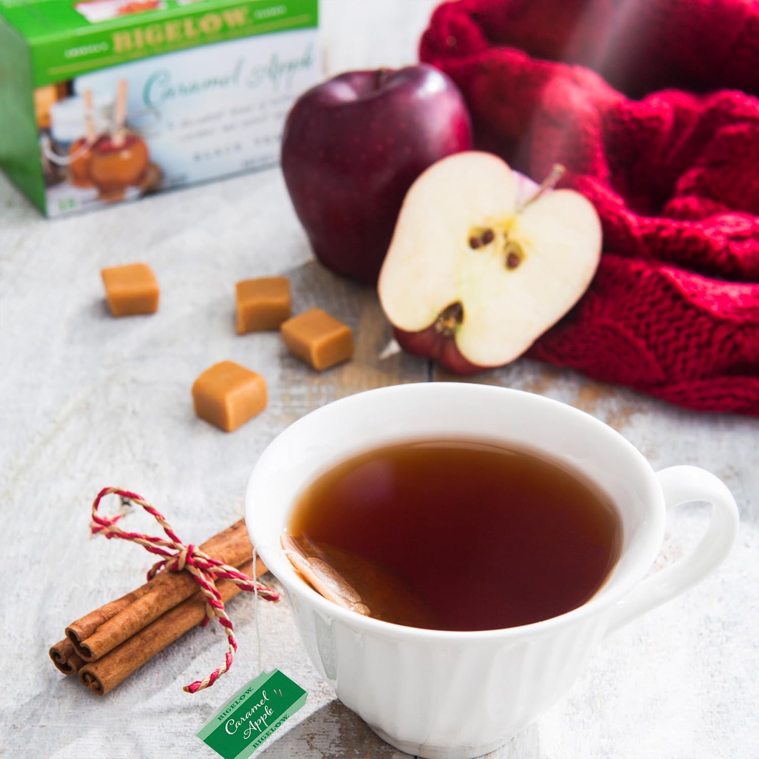 Bigelow Tea Caramel Apple Black Tea, Caffeinated Tea with Caramel and Apple, Holiday and Christmas Tea, 18 Count Box (Pack of 6), 108 Total Tea Bags