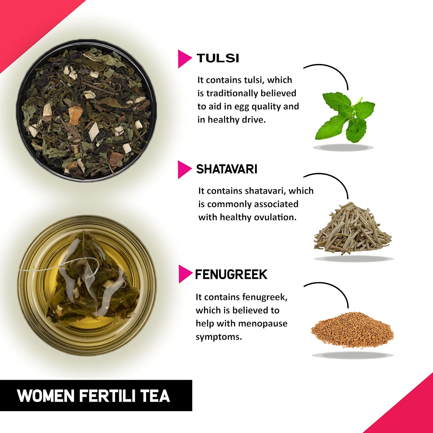 Teacurry Women Fertility Tea - 1 Month, 30 Teabags - Helps to Boost Natural Fertility, Improve Hormonal Imbalance, Preconception Support - Women Fertili Tea