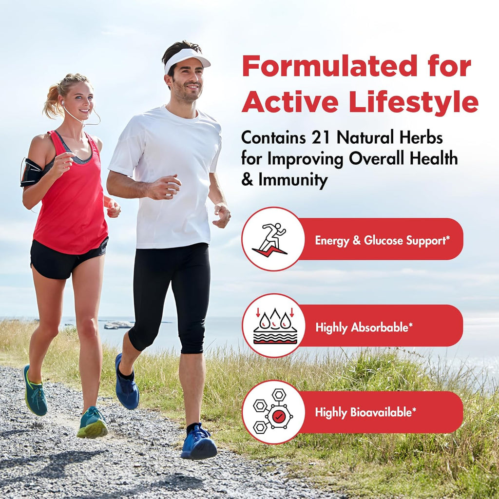 Extreme Berberine Plus with ALA, Coq10, Turmeric, Cinnamon, Bitter Melon, banaba Leaf, Korean Panax, Royal Jelly, and Other 21 Herbs for Healthy Blood Sugar and Overall Health and Immunity