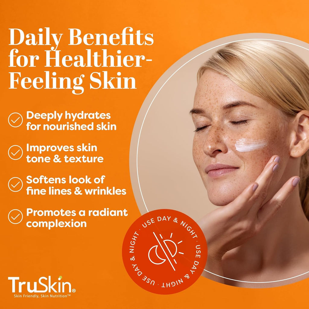 TruSkin Vitamin C Cream for Face – Brightening Moisturizer, Anti Aging, Hydrating, Skin Wrinkle Cream – Vitamin B5, Vitamin E, Jojoba Oil, Aloe Vera & Green Tea, 4 Fl Oz