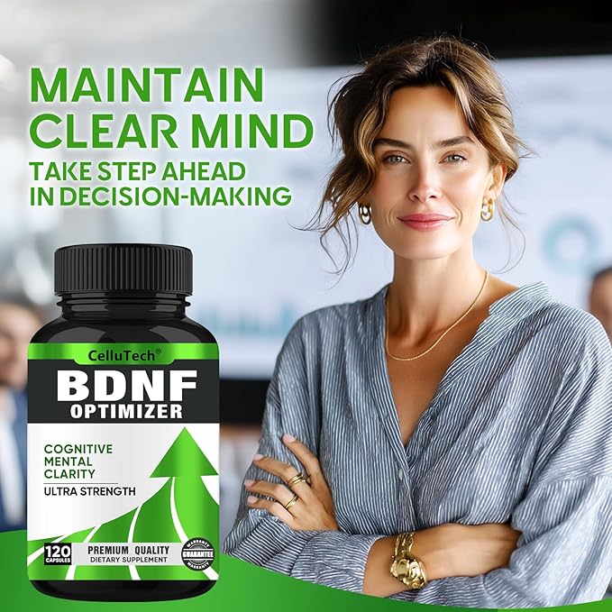 Nootropic Brain Supplement for Memory & Focus Support– BDNF Essentials for Enhanced Cognitive, Mental Clarity & Mood Clarity with Bacopa Monnieri, Lion's Mane, Alpha GPC & More – 120 Capsules
